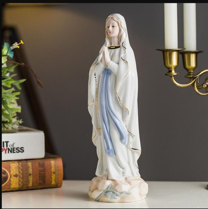 European Ceramics Christianity Jesus Virgin Mary Statue Decoration Home